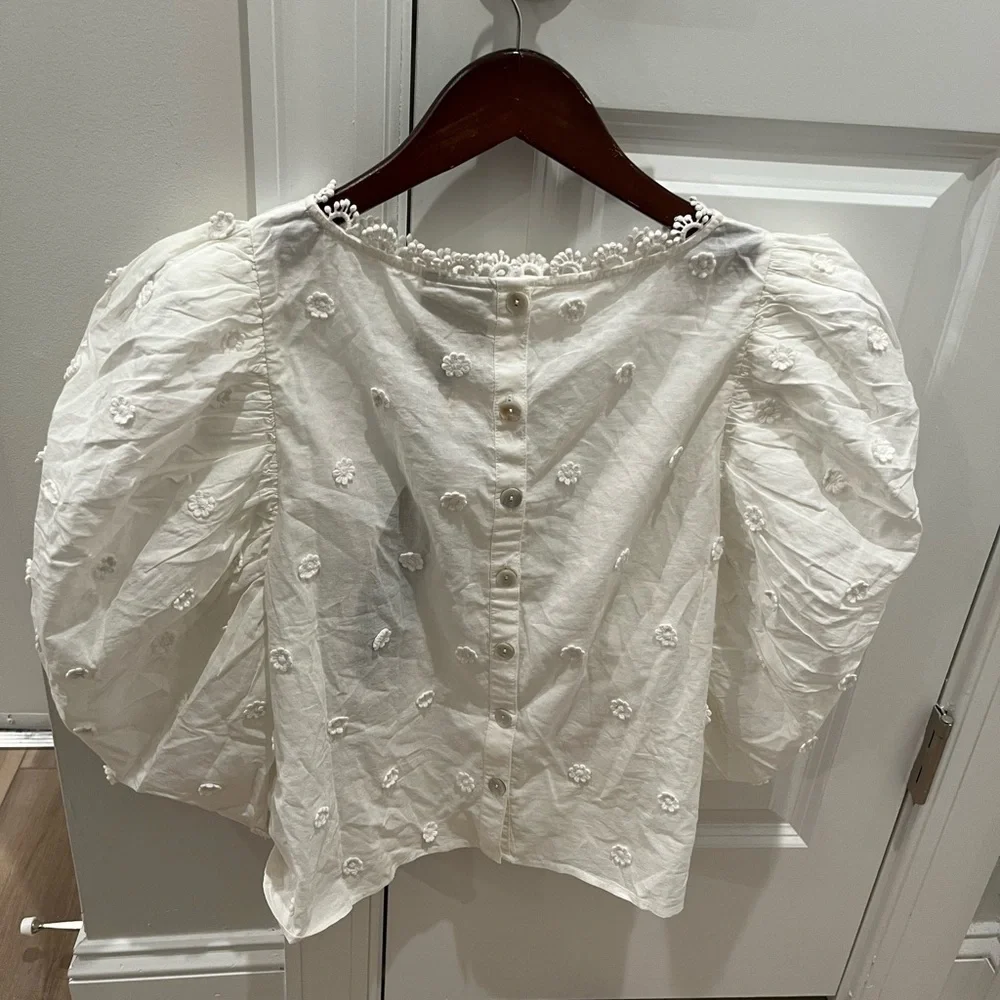 NWT Off-White 3d Flowers Cotton Blouse S
